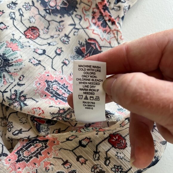 Maurices Blouse Women Small Boho Floral Crochet Tunic Top Cottage Feminine Sheer - Picture 9 of 10